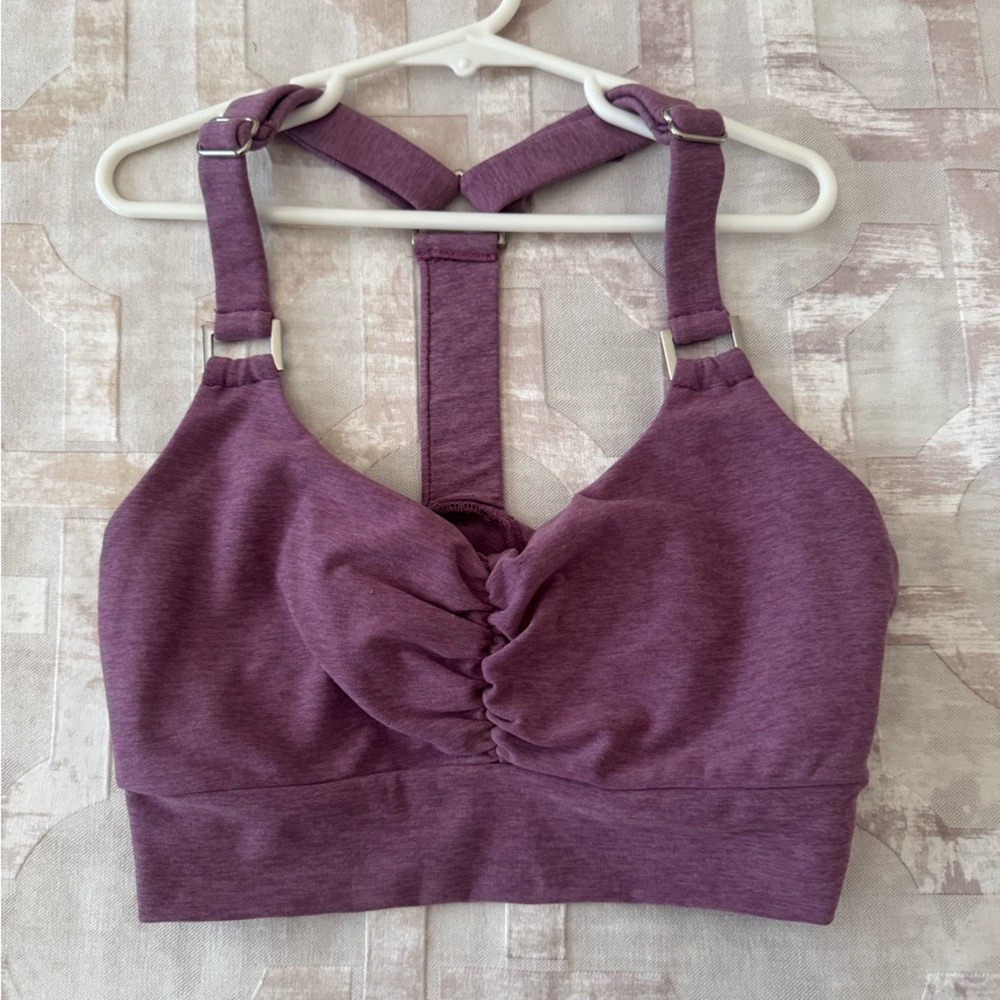 Women’s Purple Ruched Front Sports Bra